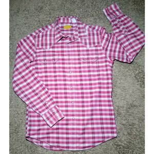 Roper Men's Western Heavywight Shirt Size L Long Sleeve Pearl Snaps - EUC